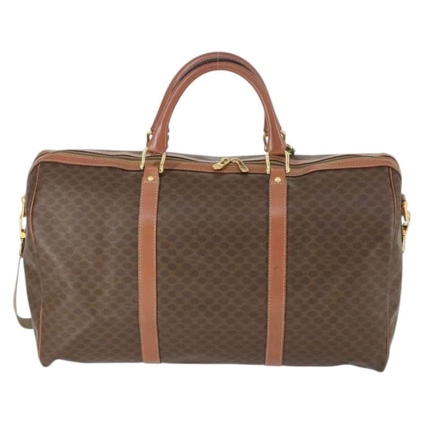 Celine Vintage Duffle Bag Brown Canvas Good condition - Back View