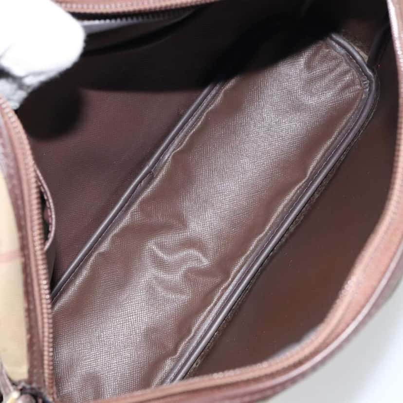 Burberry Nova check Shoulder bag Beige Canvas Good condition - Box View