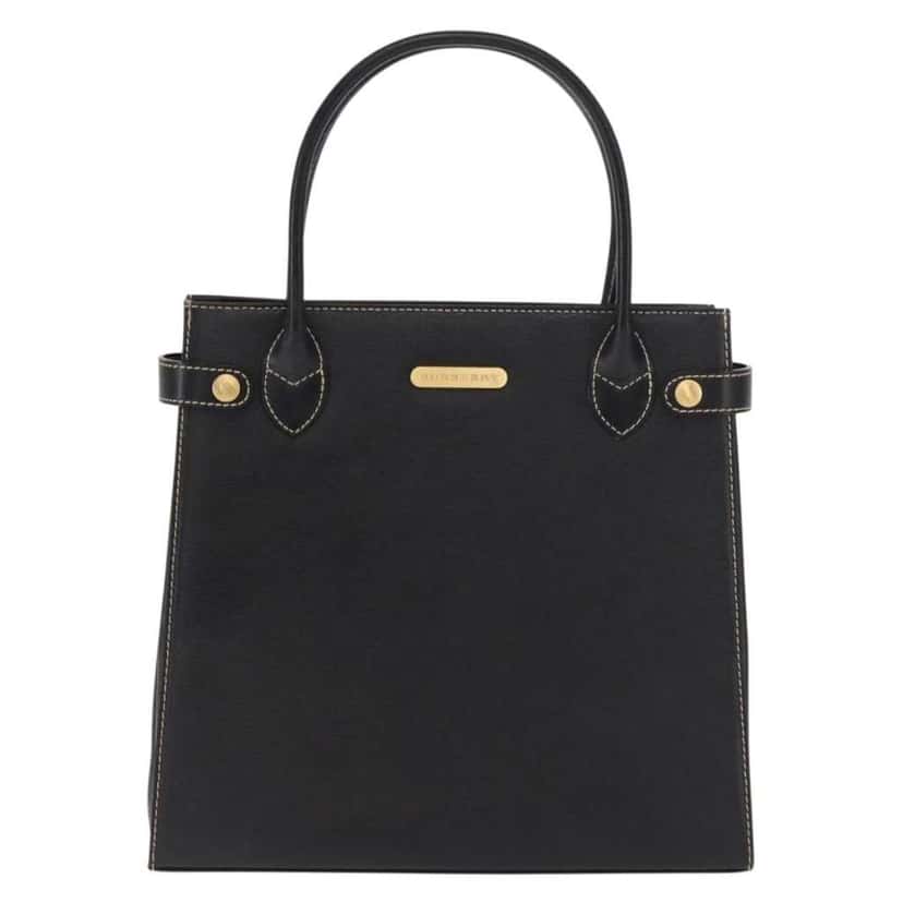 Burberry Vintage Handbag Black Leather Good condition - Front View