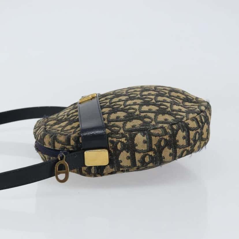 Christian Dior Vintage Trotter Shoulder Bag Navy Canvas Good condition - Model View