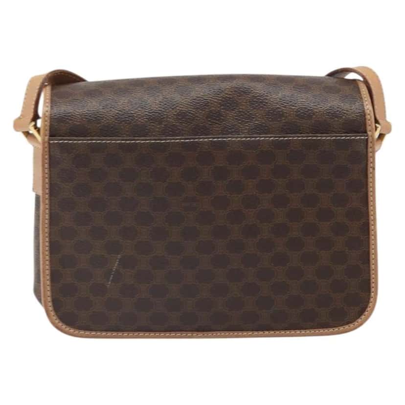 Celine Vintage Macadam Circle Logo Shoulder Bag Brown Good condition - Back View