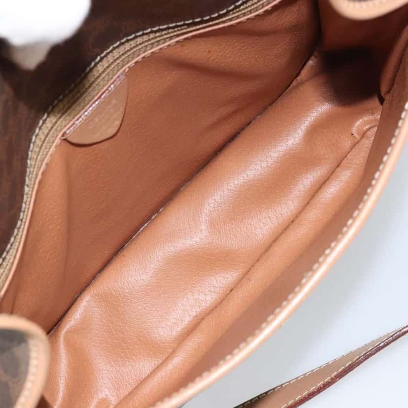 Celine Vintage Macadam Circle Logo Shoulder Bag Brown Good condition - Box View