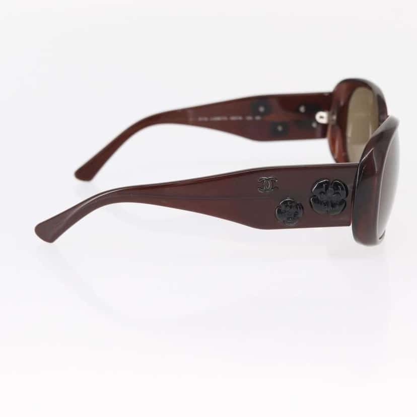Chanel Camélia sunglasses Brown Plastic Good condition - Inside View