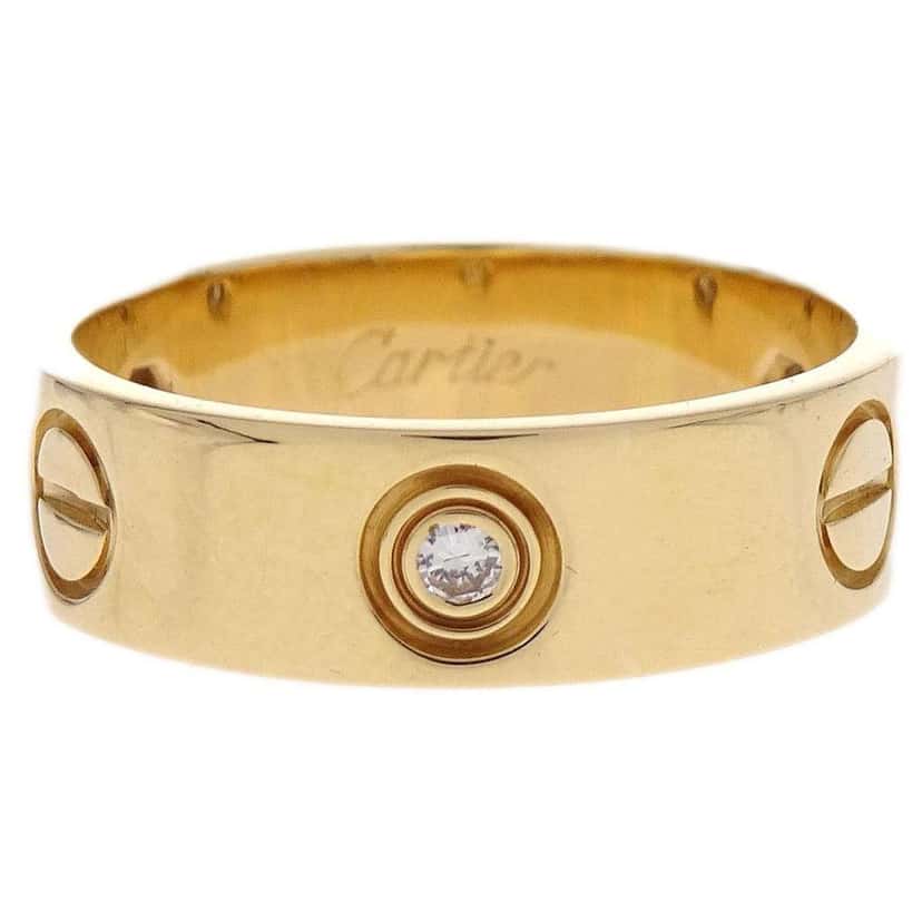Cartier Love Wedding Band 1 Diamond Ring Gold Good condition - Front View