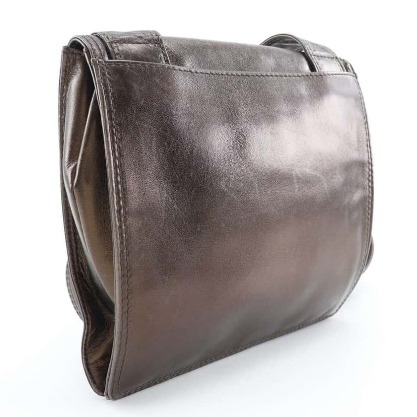 Chanel Vintage Shoulder Bag Brown Leather Good condition - Back View