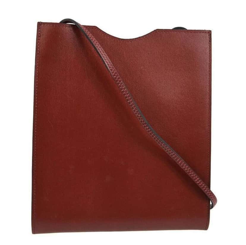 Hermès Onimaitou Pochette Burgundy Leather Good condition - Back View