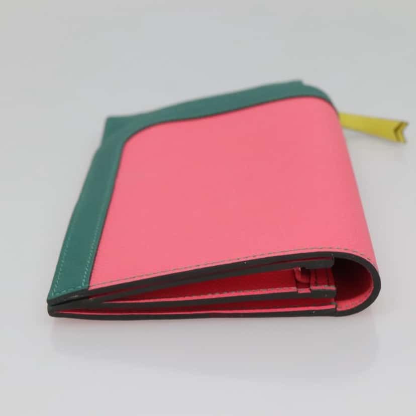 Hermès Camail Wallet Pink Leather Good condition - Model View
