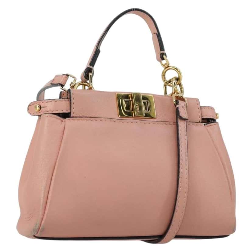 Fendi Peekaboo Bag Pink Leather Good condition - Front View