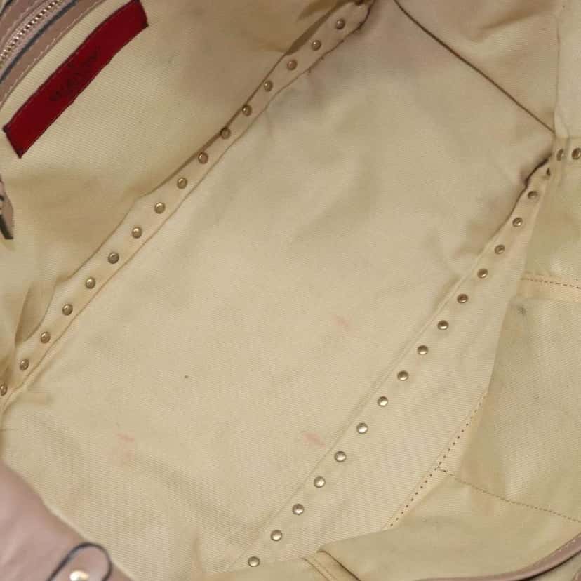 Valentino Garavani Rockstud Tote Beige Leather Fair condition - Box View