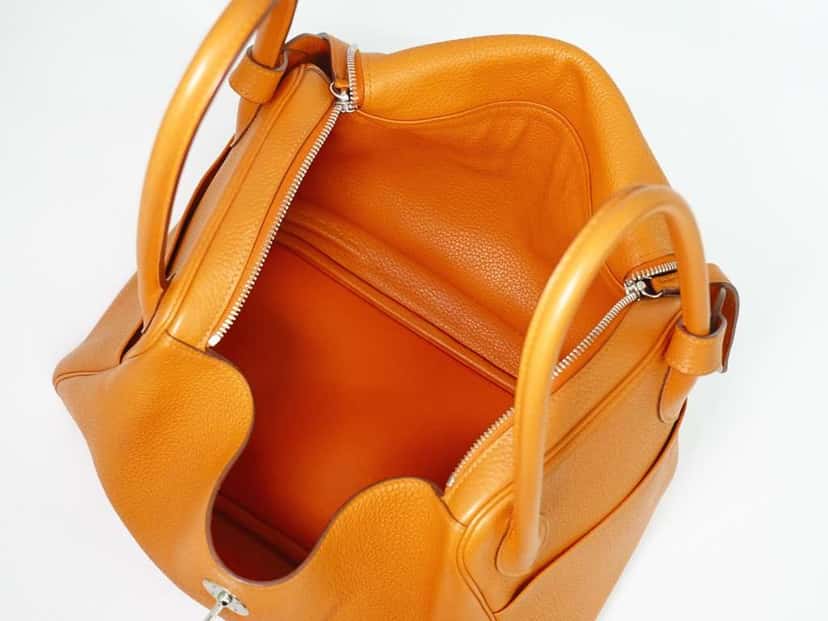 Hermès Lindy Bag Orange Leather Good condition - Model View