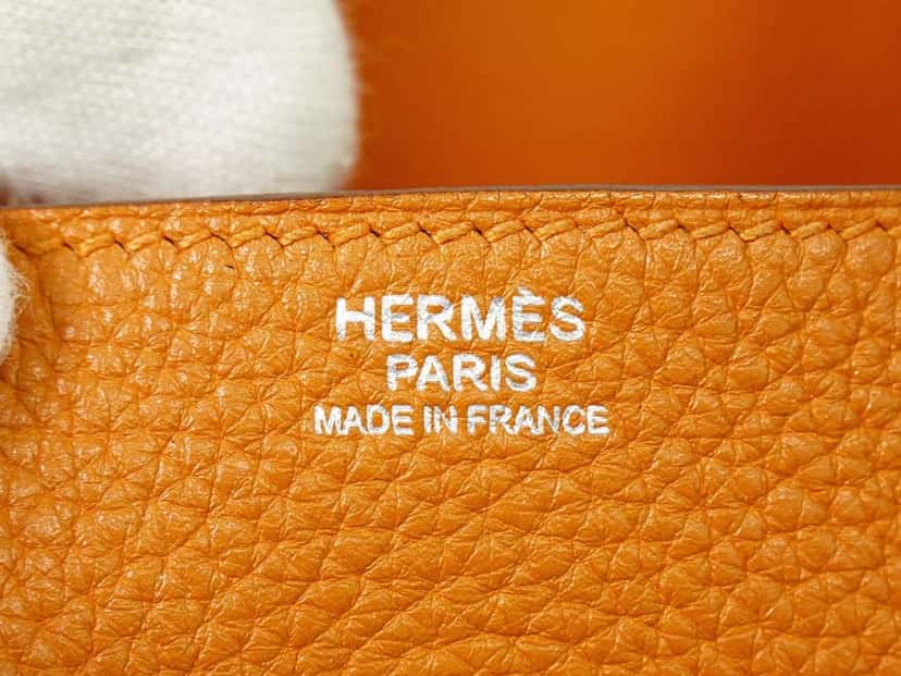 Hermès Lindy Bag Orange Leather Good condition - Box View