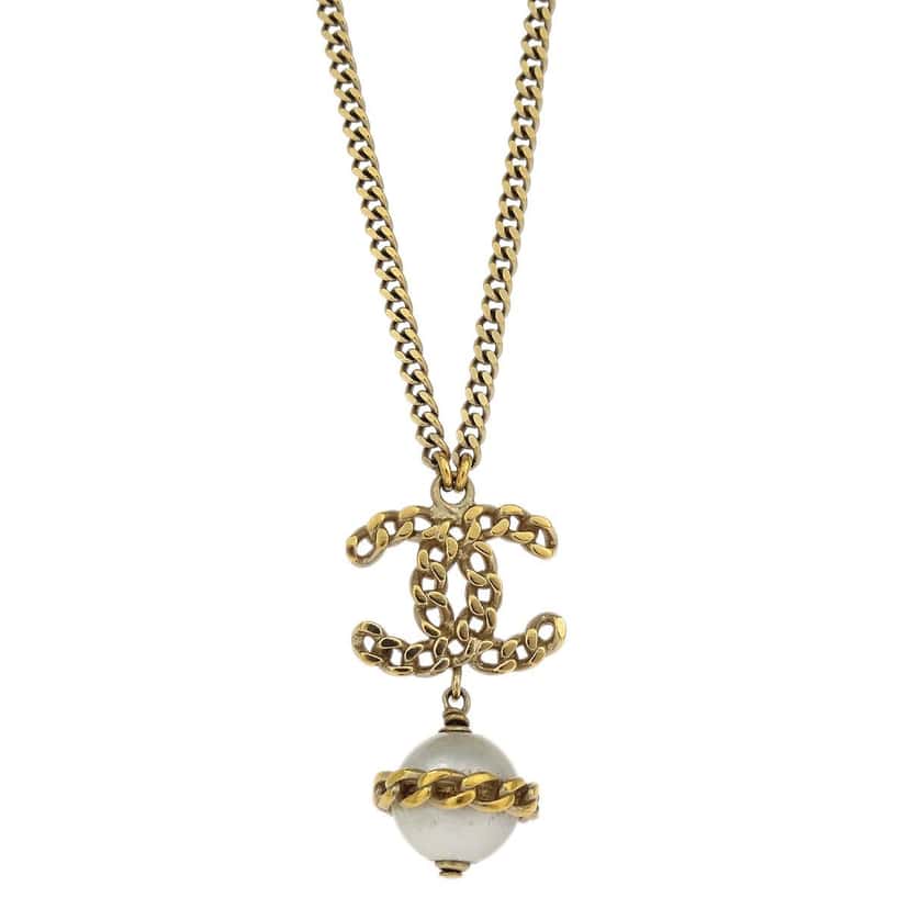 Chanel CC Chain Necklace Gold Good condition - Back View