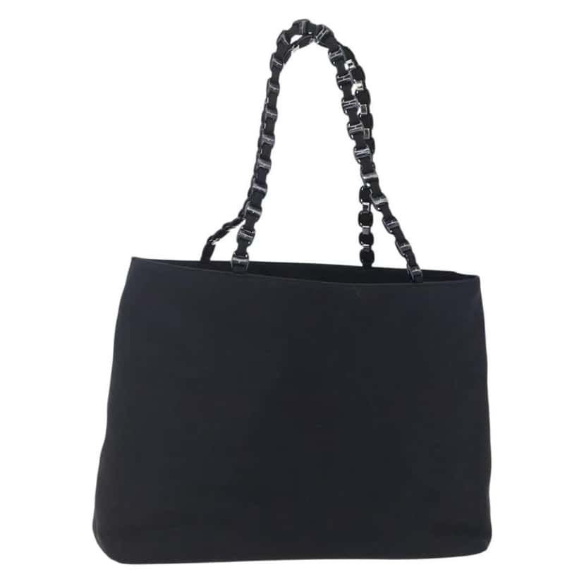 Salvatore Ferragamo Vintage Shoulder Bag Black Canvas Good condition - Front View