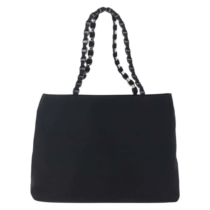 Salvatore Ferragamo Vintage Shoulder Bag Black Canvas Good condition - Back View