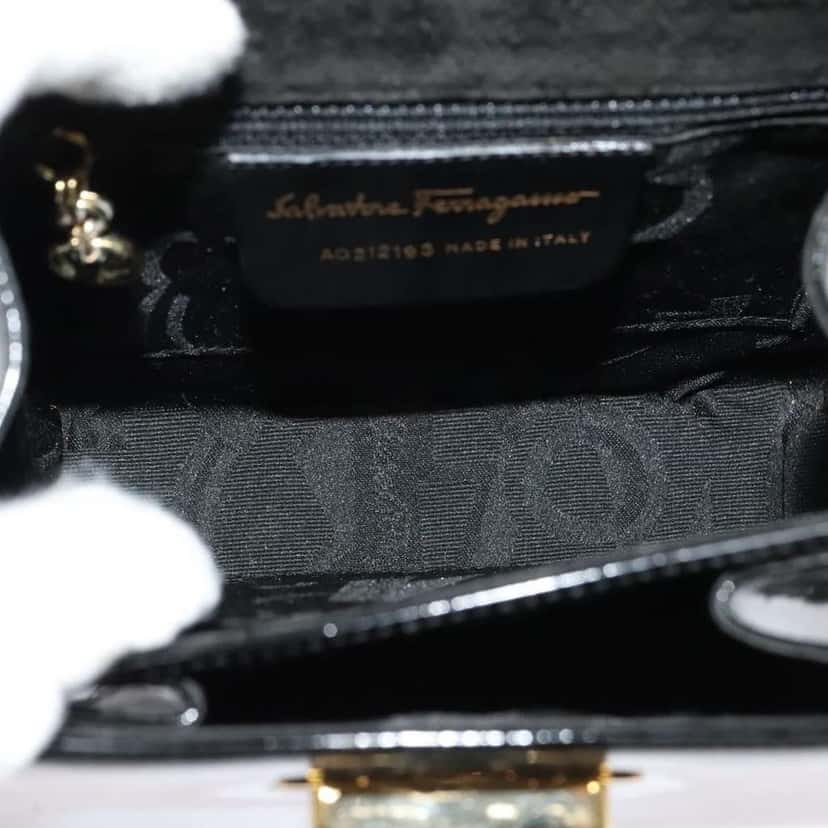 Salvatore Ferragamo Gancini Convertible Top Handle Bag Black Good condition - Model View