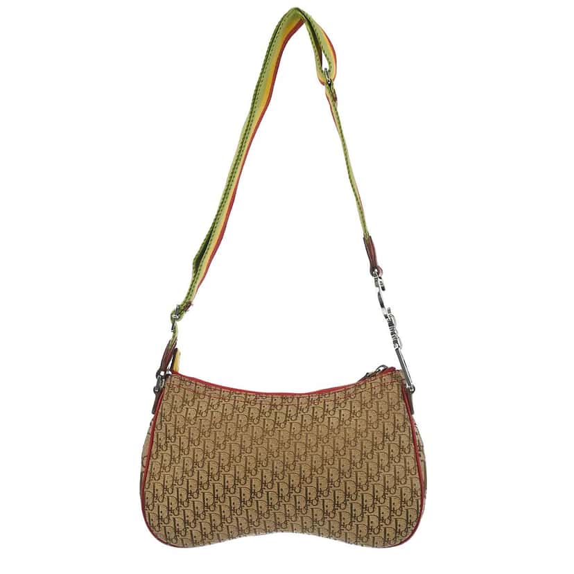 Christian Dior Vintage Rasta Saddle Messenger Bag Other Canvas Good condition - Back View