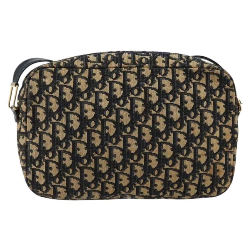 Christian Dior Vintage CD trotter Shoulder bag Navy Canvas Good condition - Back View