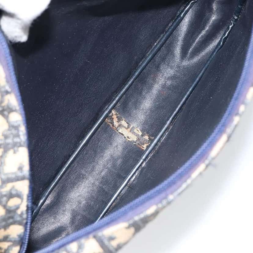Christian Dior Vintage CD trotter Shoulder bag Navy Canvas Good condition - Box View