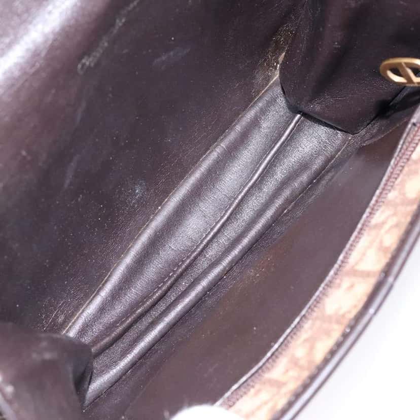 Christian Dior Vintage Trotter Pouch Brown Canvas Good condition - Box View