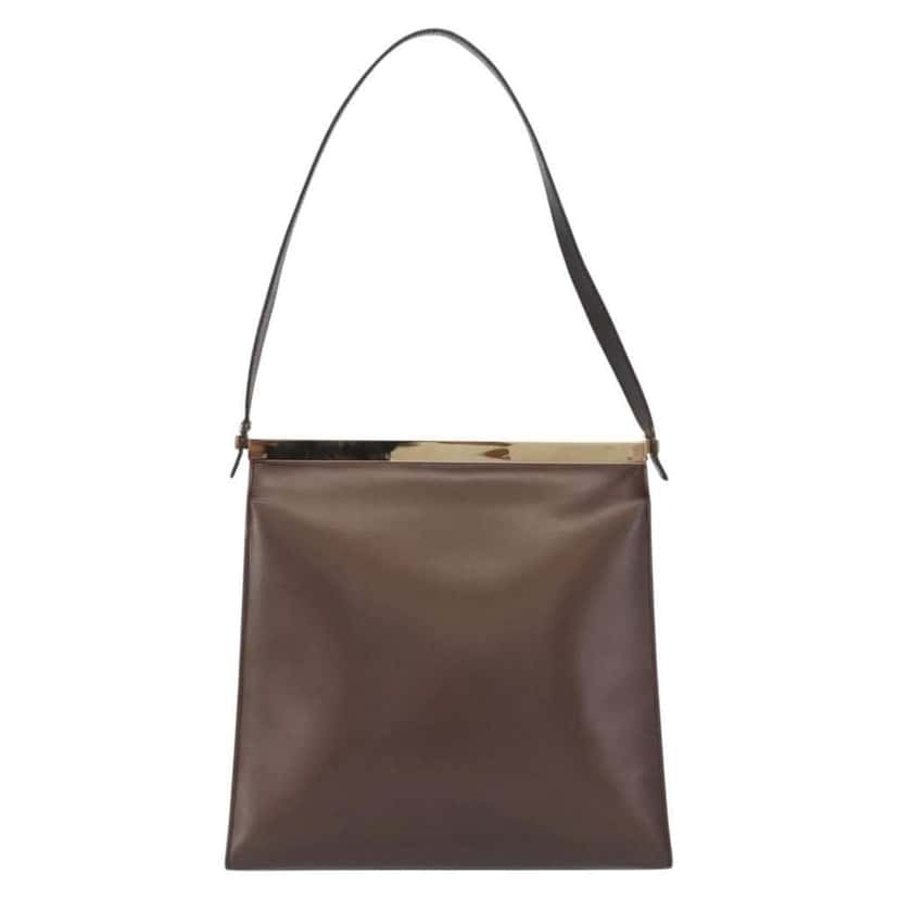 Gucci Vintage Shoulder Bag Brown Leather Fair condition - Front View