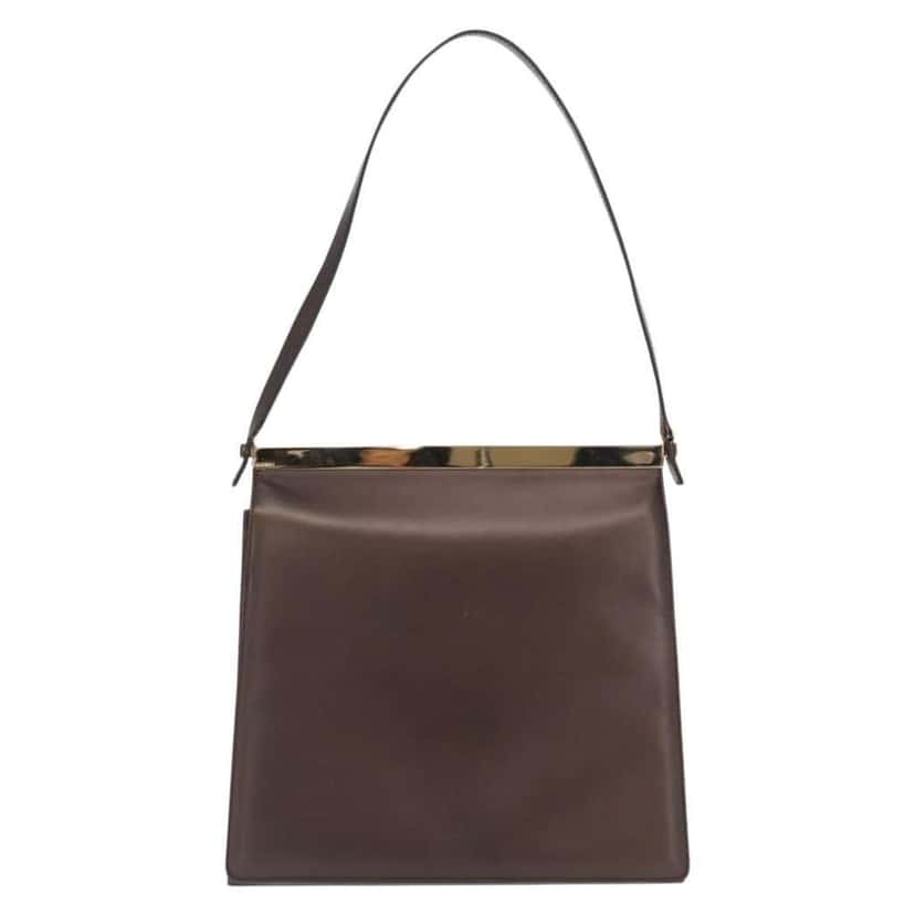 Gucci Vintage Shoulder Bag Brown Leather Fair condition - Back View