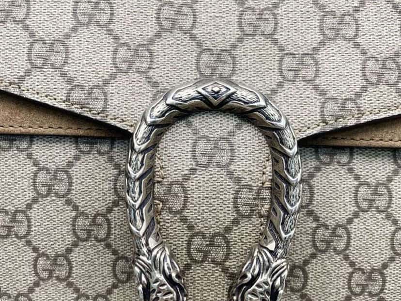 Gucci Dionysus Top Handle Chain Bag Beige Canvas Good condition - Model View