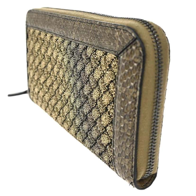 Bottega Veneta Intrecciato Long Zip  Wallet Brown Leather Good condition - Inside View