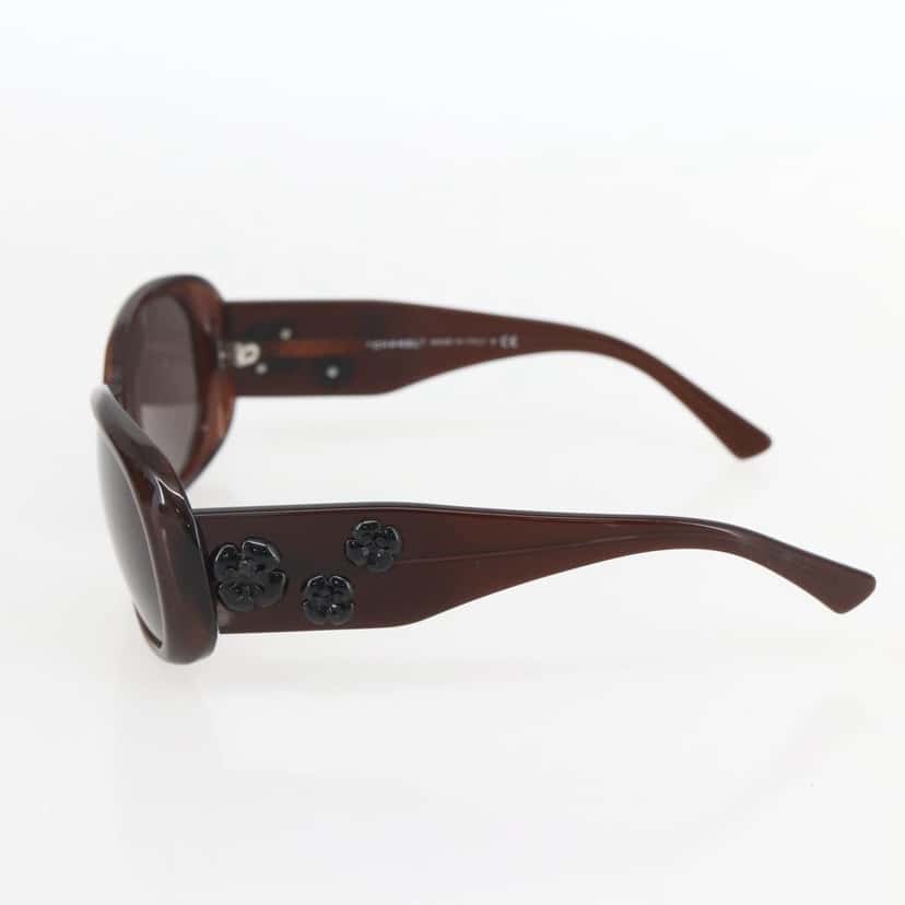 Chanel Camélia sunglasses Brown Plastic Good condition - Inside View