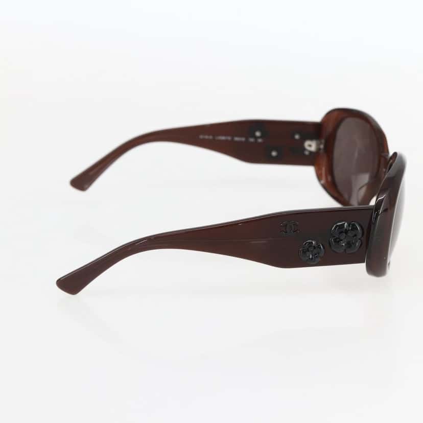 Chanel Camélia sunglasses Brown Plastic Good condition - Model View
