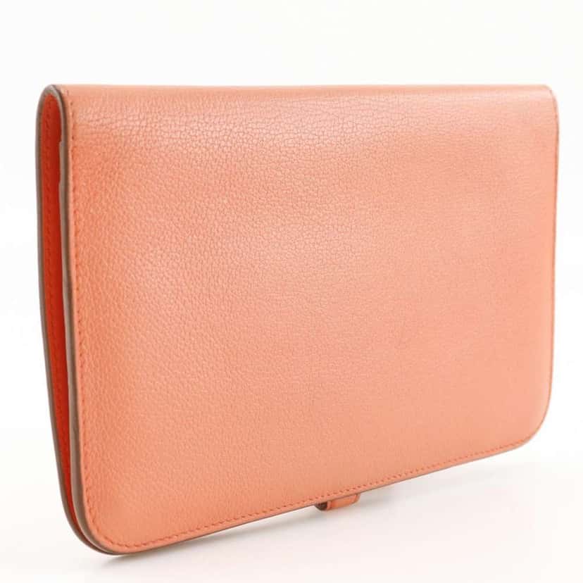 Hermès Dogon Duo Combined Wallet Pink Leather Good condition - Inside View