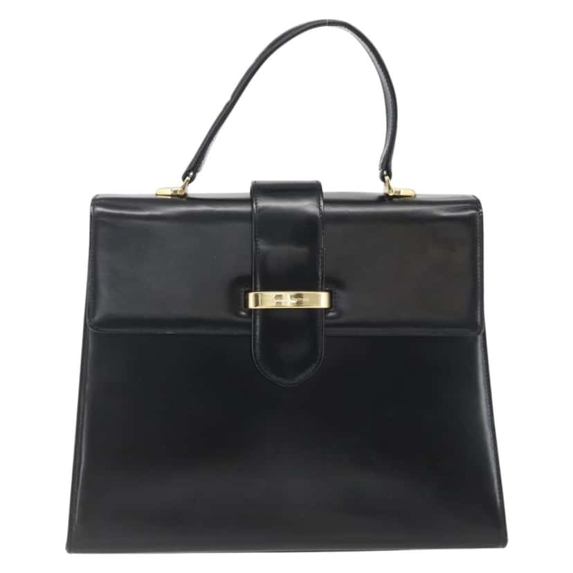 Valentino Garavani Vintage Handbag Black Leather Fair condition - Front View
