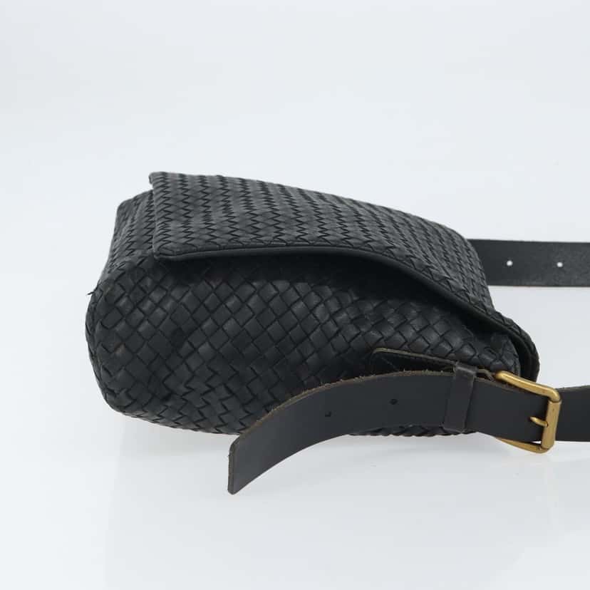 Bottega Veneta Square Flap Messenger Bag Black Leather Fair condition - Inside View
