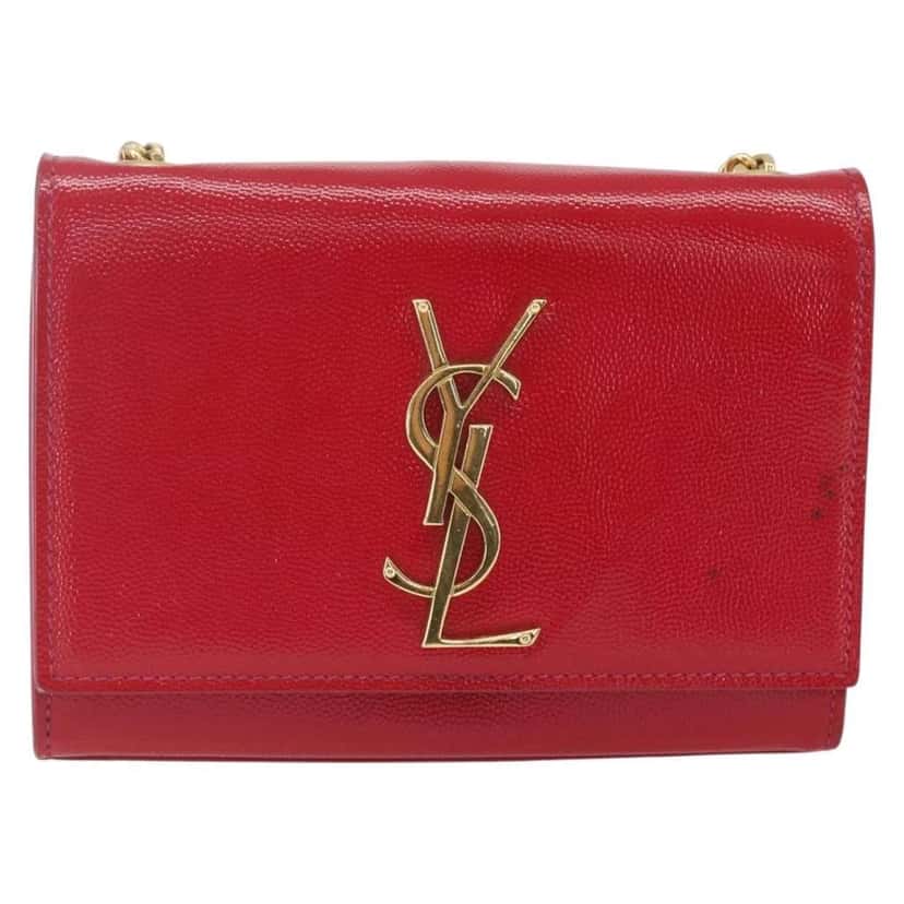 Saint Laurent Classic Monogram Crossbody Bag Red Leather Good condition - Front View