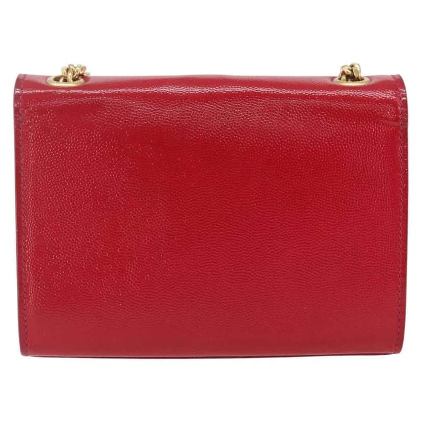 Saint Laurent Classic Monogram Crossbody Bag Red Leather Good condition - Back View