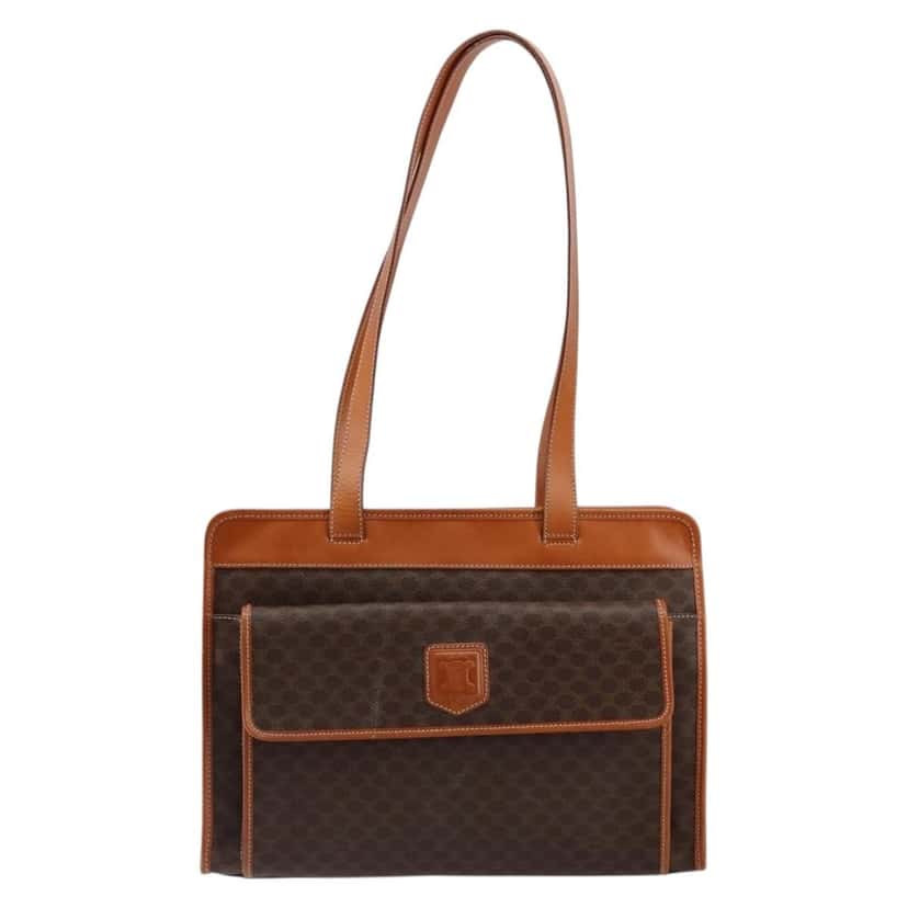 Celine Vintage Macadam Tote bag Brown Canvas Good condition - Front View