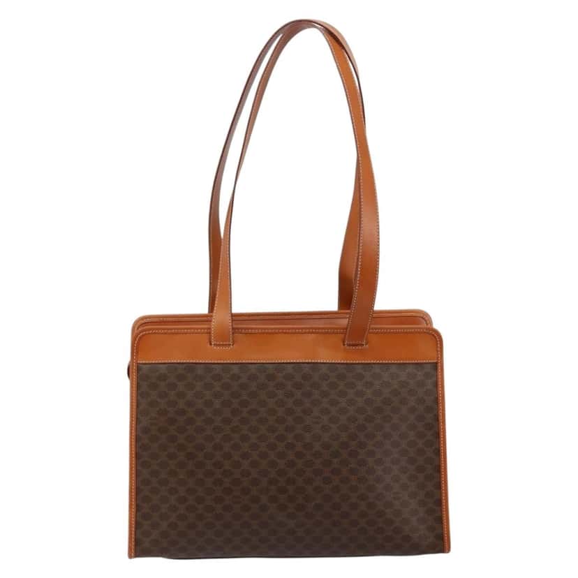 Celine Vintage Macadam Tote bag Brown Canvas Good condition - Back View