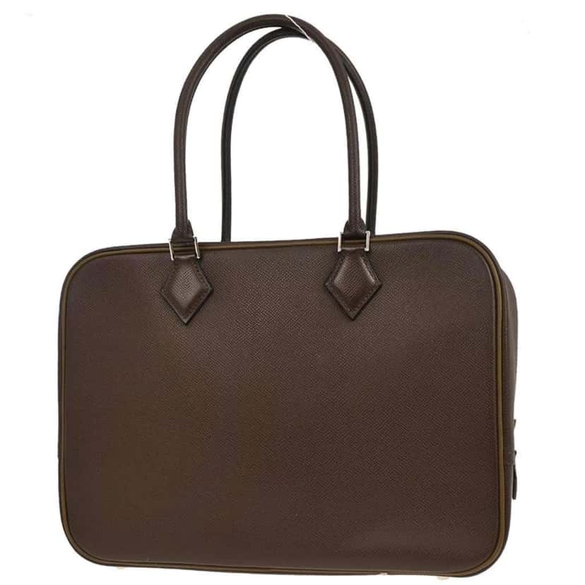 Hermès Plume Bag Brown Leather Good condition - Back View