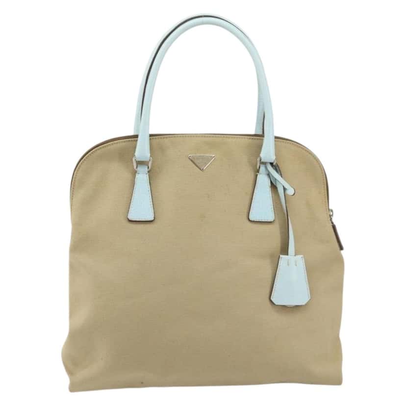 Prada Vintage Handbag Beige Canvas Good condition - Front View