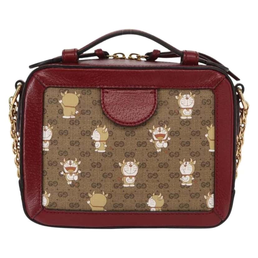 Gucci Doraemon Ophidia Zip Around Camera Bag Beige Canvas Very good condition - Back View