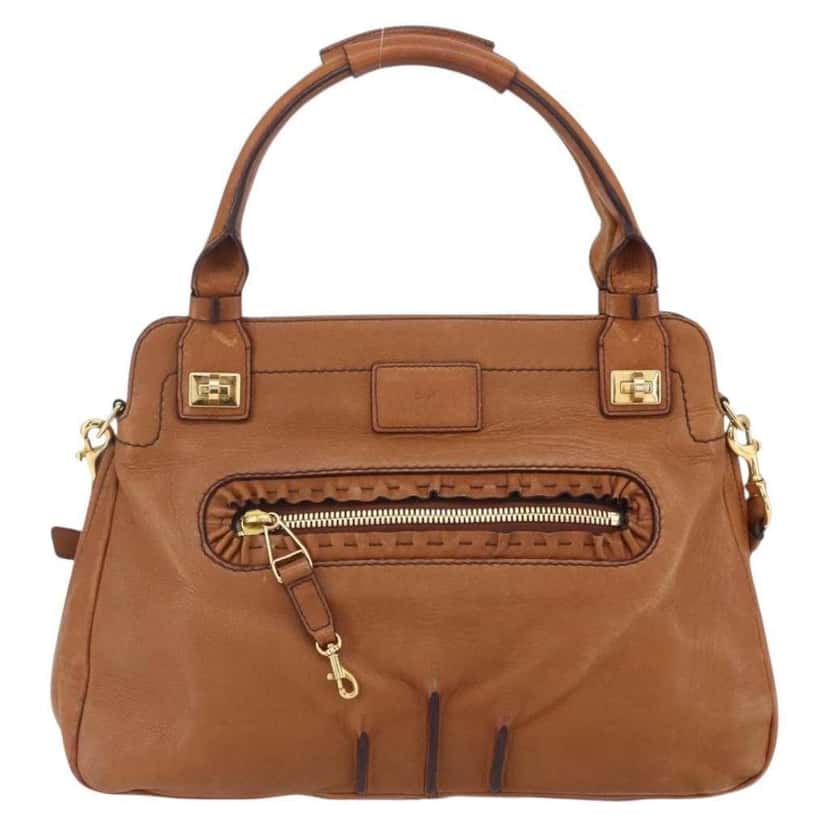 Chloe Margaret Handbag Brown Leather Good condition - Front View