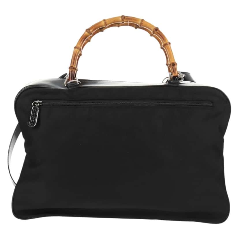 Gucci Vintage Bamboo Handle Bag Black Good condition - Back View