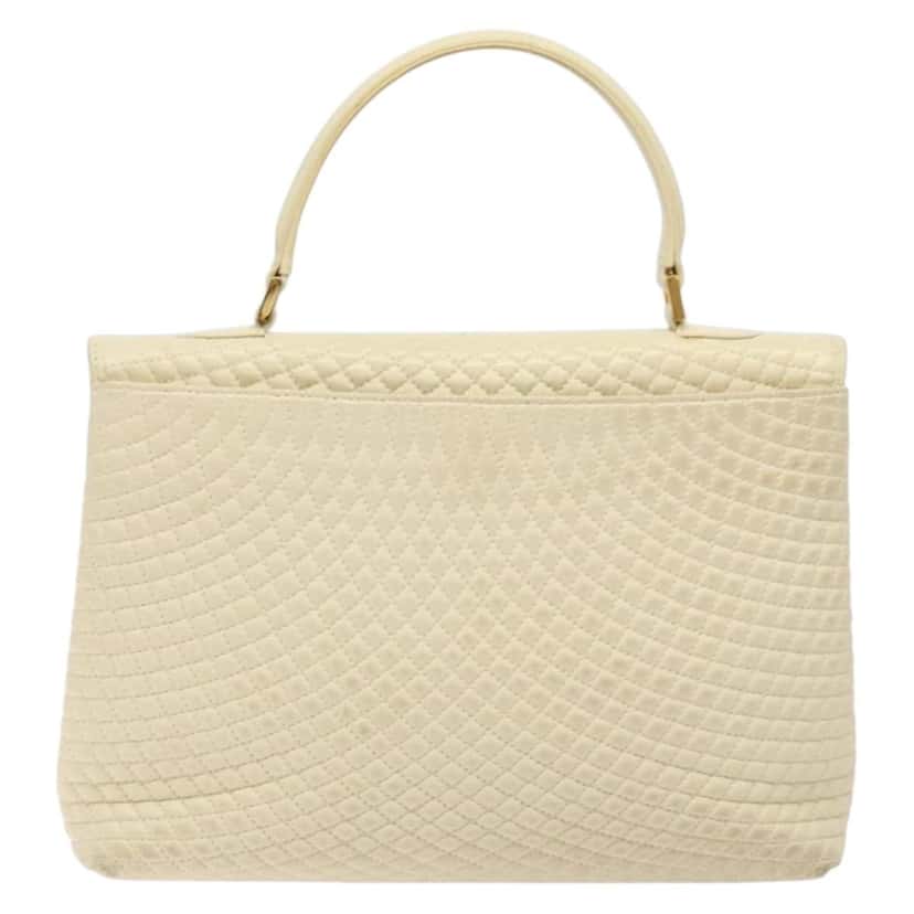 Bally Vintage Flap Handbag Beige Leather Good condition - Back View