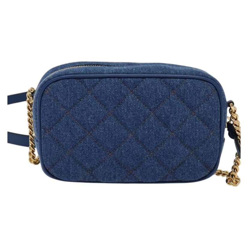Versace Medusa Icon Front Slip Pocket Camera Bag Blue Canvas Very good condition - Back View