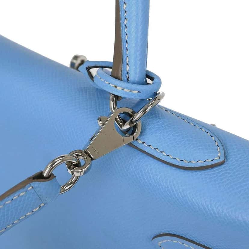 Hermès Kelly Handbag Blue Leather Good condition - Box View