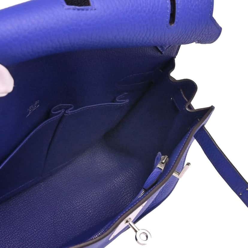 Hermès Jypsiere Bag Blue Leather Good condition - Model View