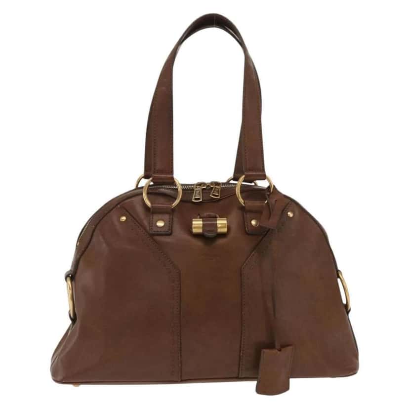 Saint Laurent Muse Dome Bag Brown Leather Fair condition - Front View