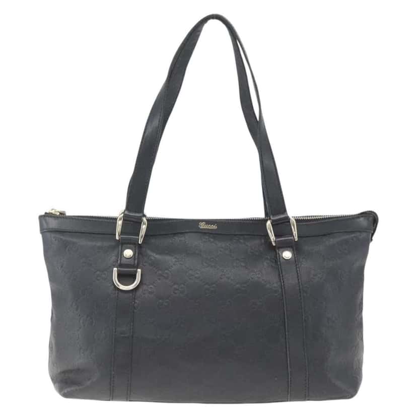 Gucci Abbey Zip Tote Black Canvas Good condition - Front View