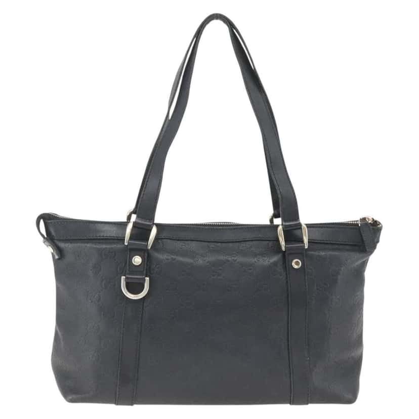 Gucci Abbey Zip Tote Black Canvas Good condition - Back View