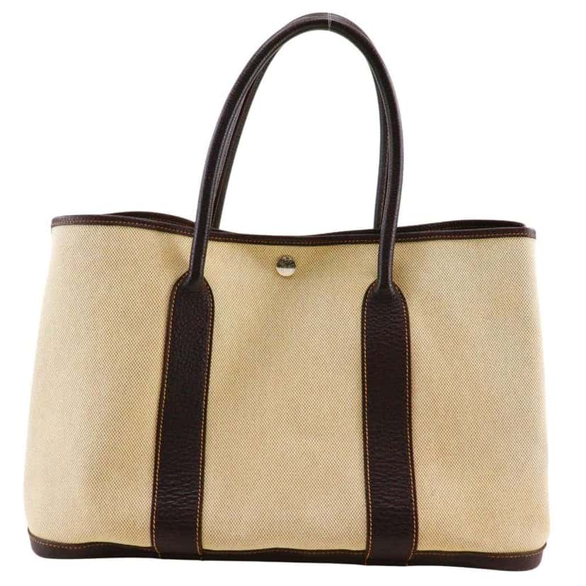 Hermès Garden Party Tote Brown Canvas Good condition - Front View