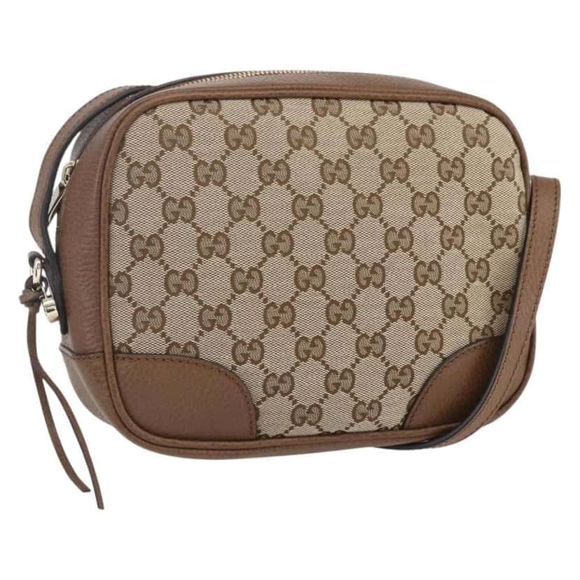 Gucci Bree Disco Crossbody Bag Beige Canvas Good condition - Front View